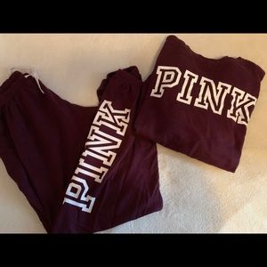 PINK Maroon Sweatsuit